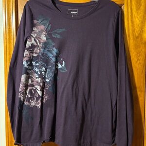 Sonoma Purple Floral Long Sleeve Tee